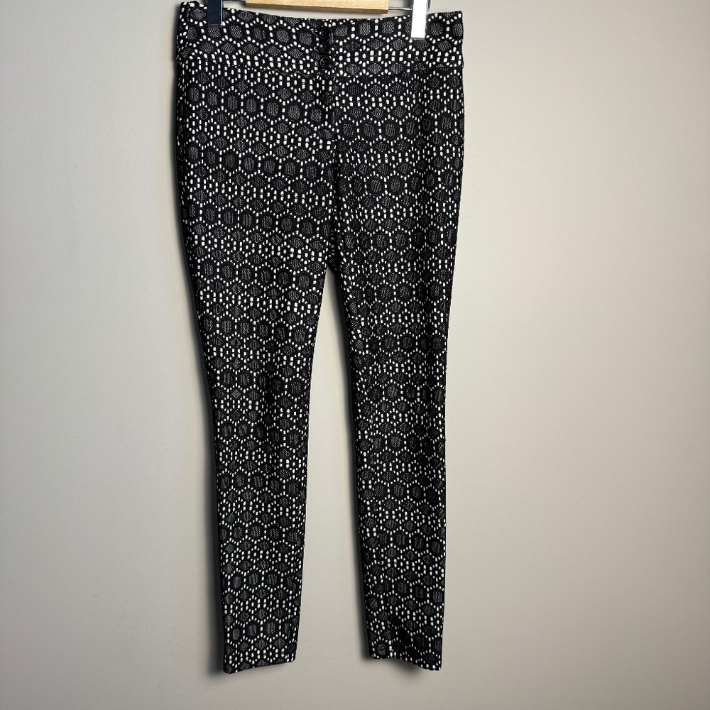 Romeo & Juliet Couture Women's Geometric Pant‎ Stretch Black Size Small